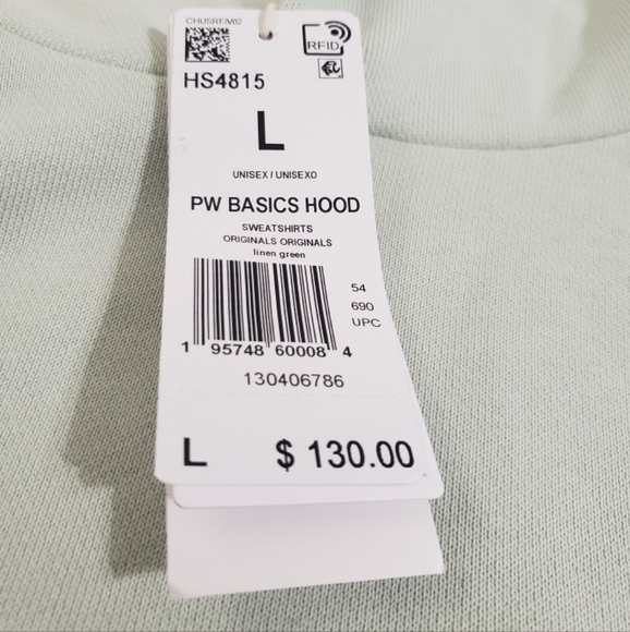 Adidas Pharrell Williams Basics Hoodie 'Linen Green' Mens Size Large - Picture 4 of 4